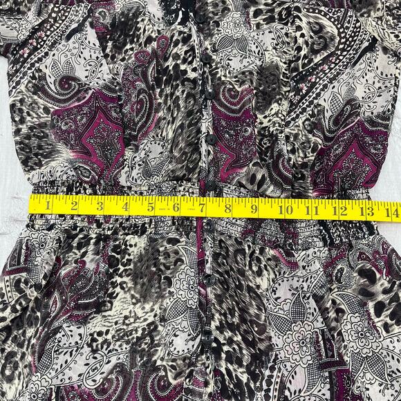 Fashion Bug Vintage 2 Piece Flowy Shirt Skirt Set Fairy Paisley Animal Print - Picture 13 of 16